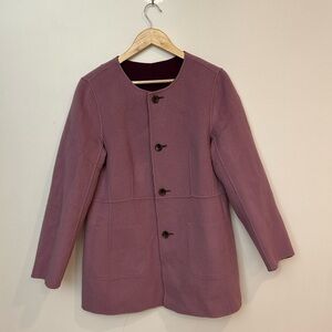 TALBOTS Reversible doublefaced coat purple/lilac pea overcoat Jacket Sz L
